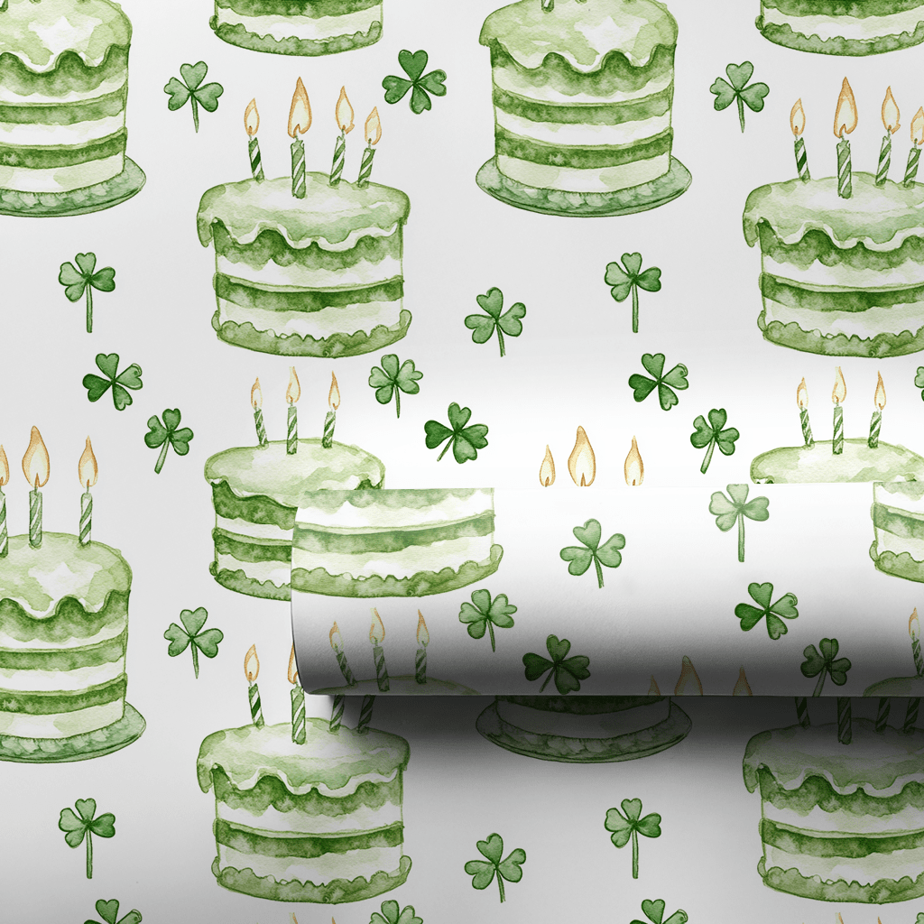 Green Glitter and Cake - Wrapping Paper - Aspen & Arlo