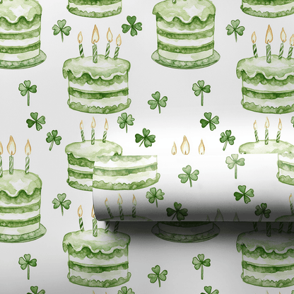 Green Glitter and Cake - Wrapping Paper - Aspen & Arlo