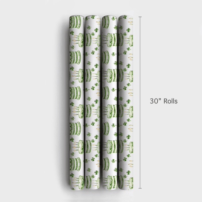 Green Glitter and Cake - Wrapping Paper - Aspen & Arlo
