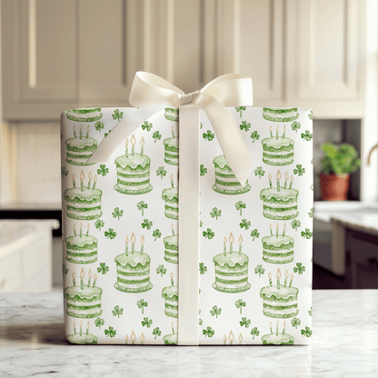Green Glitter and Cake - Wrapping Paper - Aspen & Arlo
