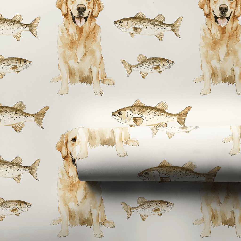 Reeling Golden Fun - Wrapping Paper - Aspen & Arlo