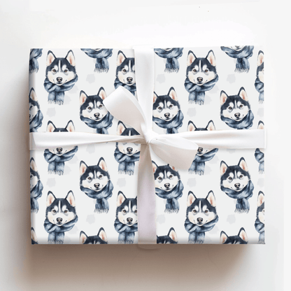 Bundle Up with the Husky - Wrapping Paper - Aspen & Arlo