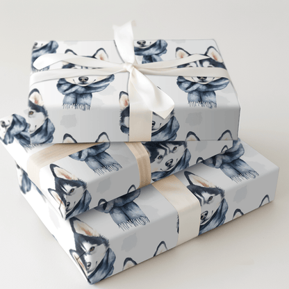 Bundle Up with the Husky - Wrapping Paper - Aspen & Arlo