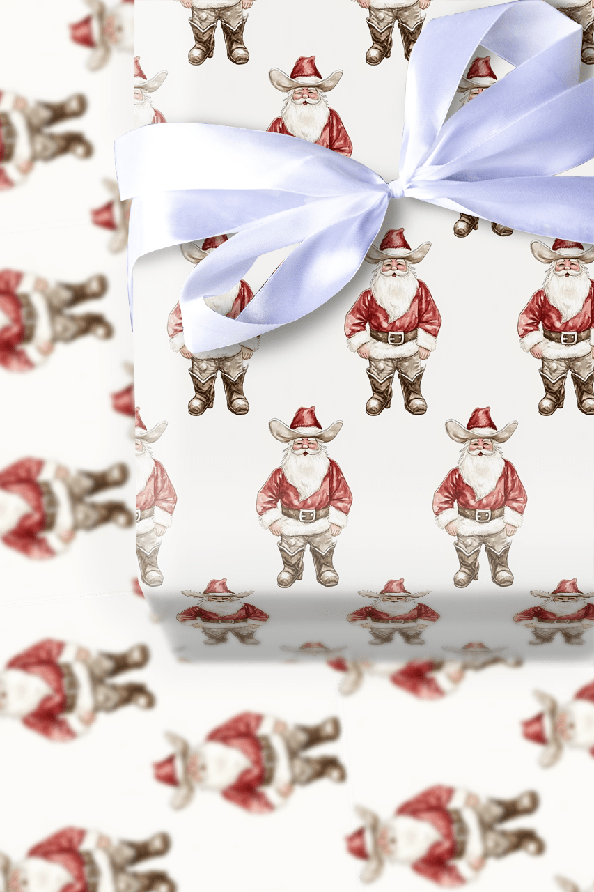 Cowboy Claus - Wrapping Paper - Aspen & Arlo