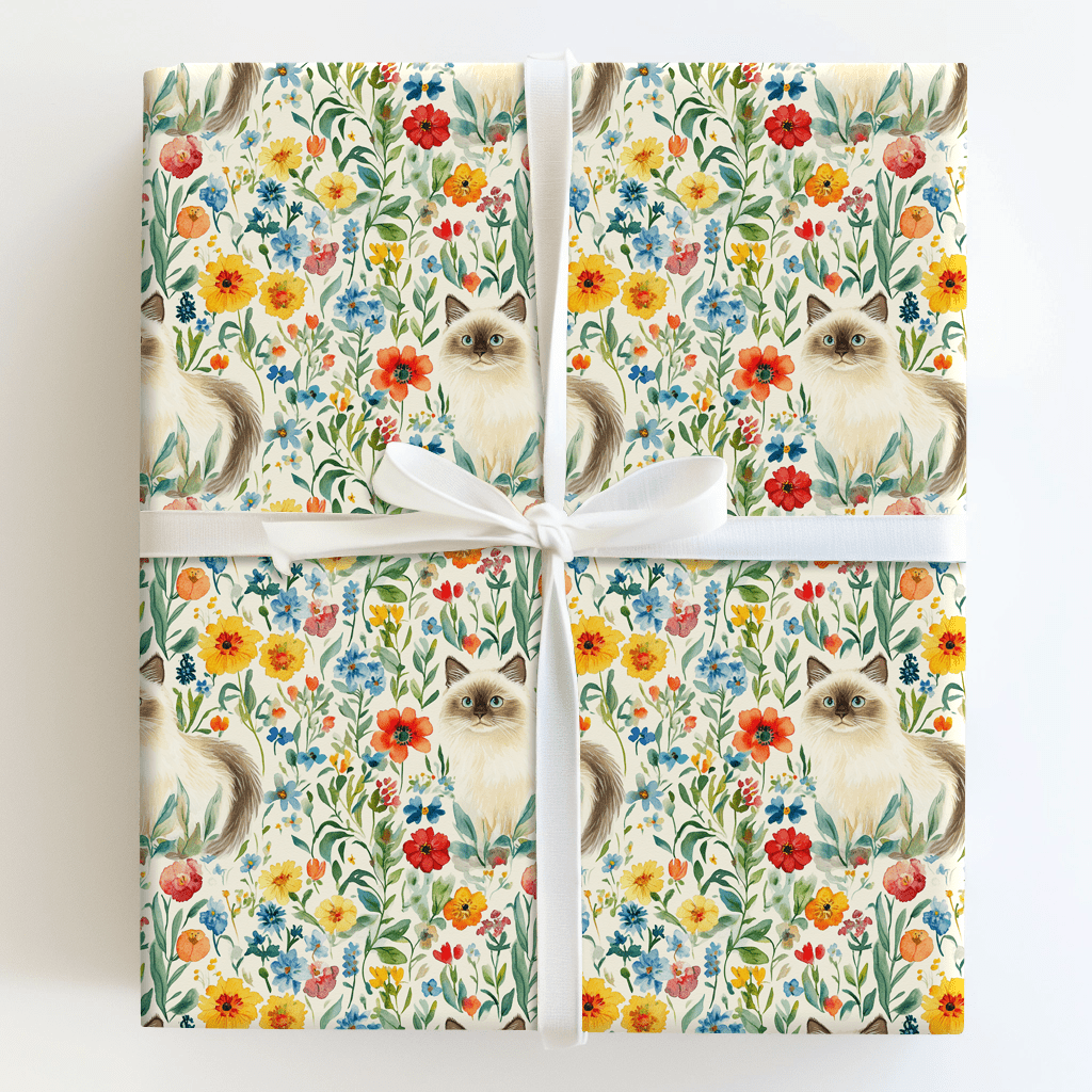 Garden Day with the Birman - Wrapping Paper - Aspen & Arlo