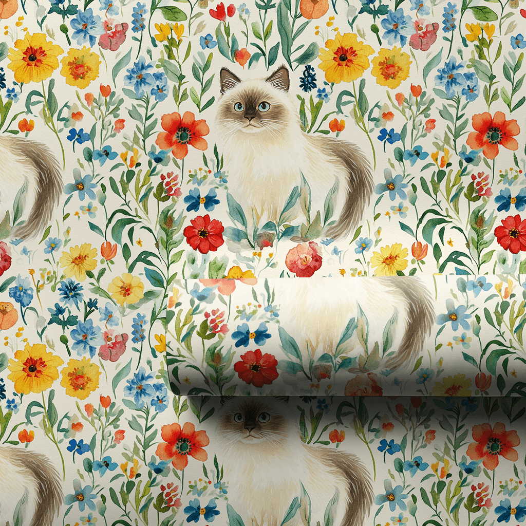 Garden Day with the Birman - Wrapping Paper - Aspen & Arlo