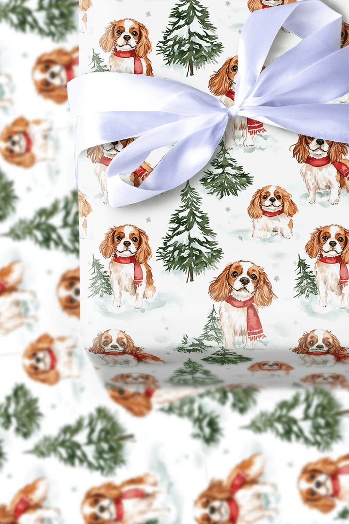 Snow Day for Cavalier King Charles - Wrapping Paper - Aspen & Arlo