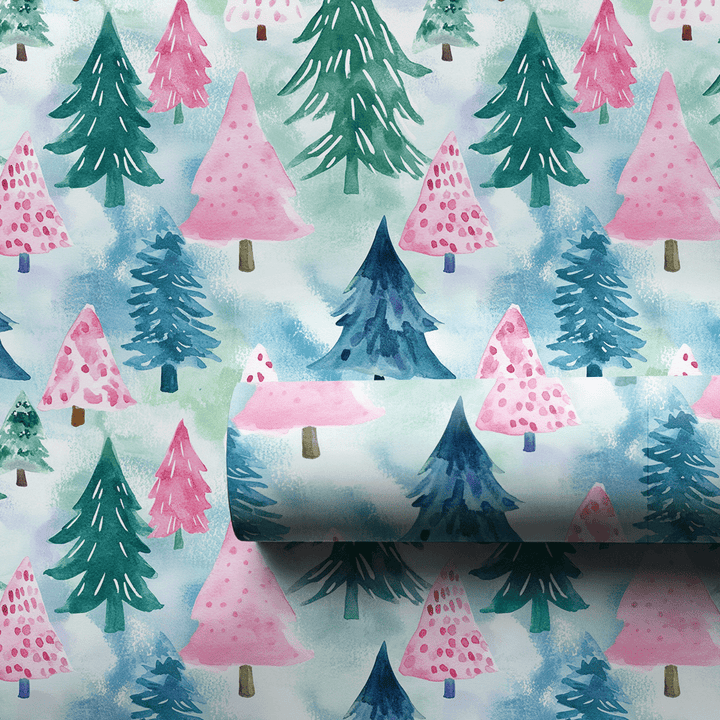 Pink Pines - Wrapping Paper - Aspen & Arlo