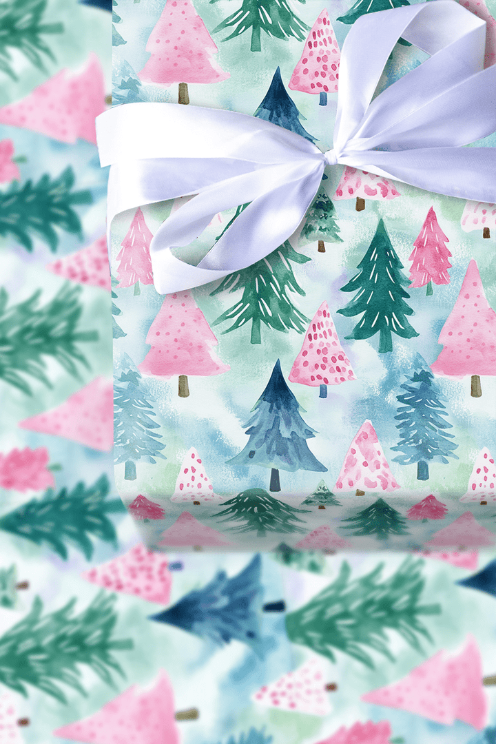 Pink Pines - Wrapping Paper - Aspen & Arlo