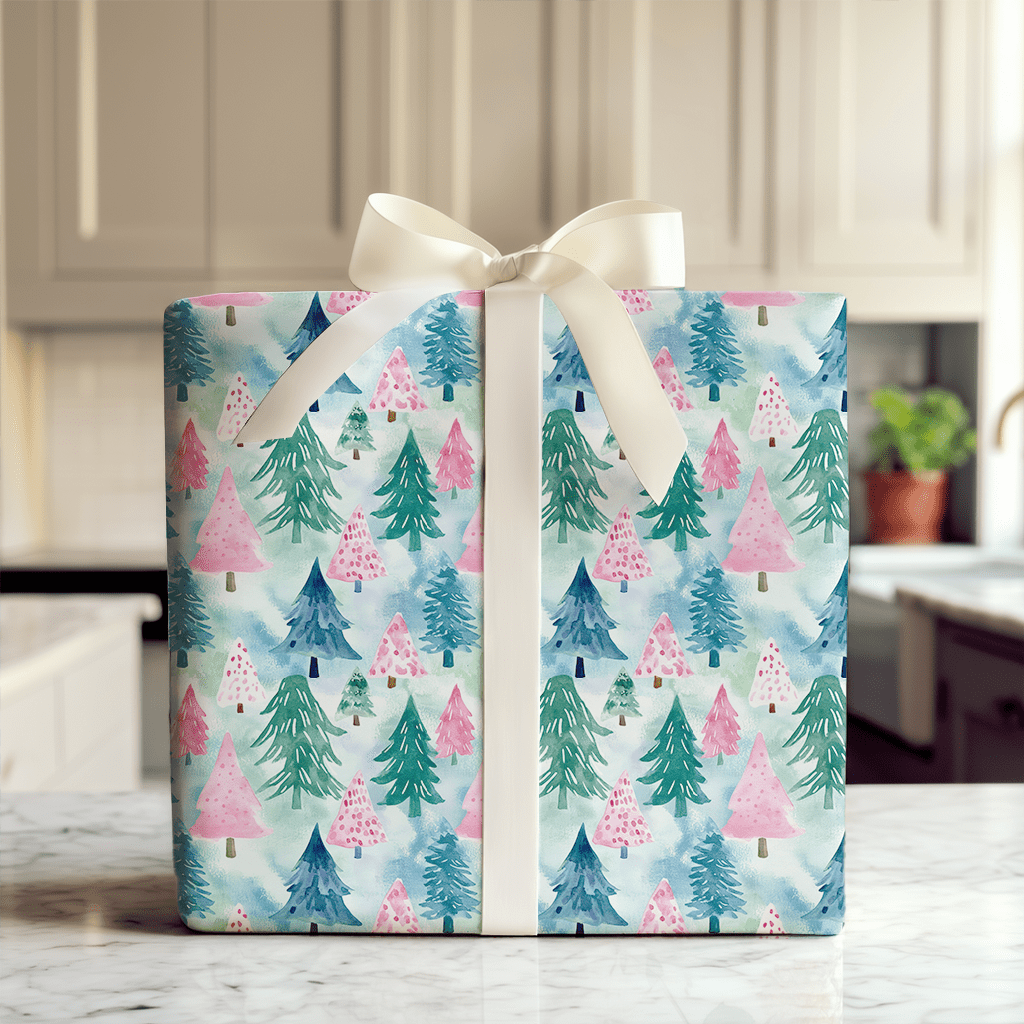 Pink Pines - Wrapping Paper - Aspen & Arlo