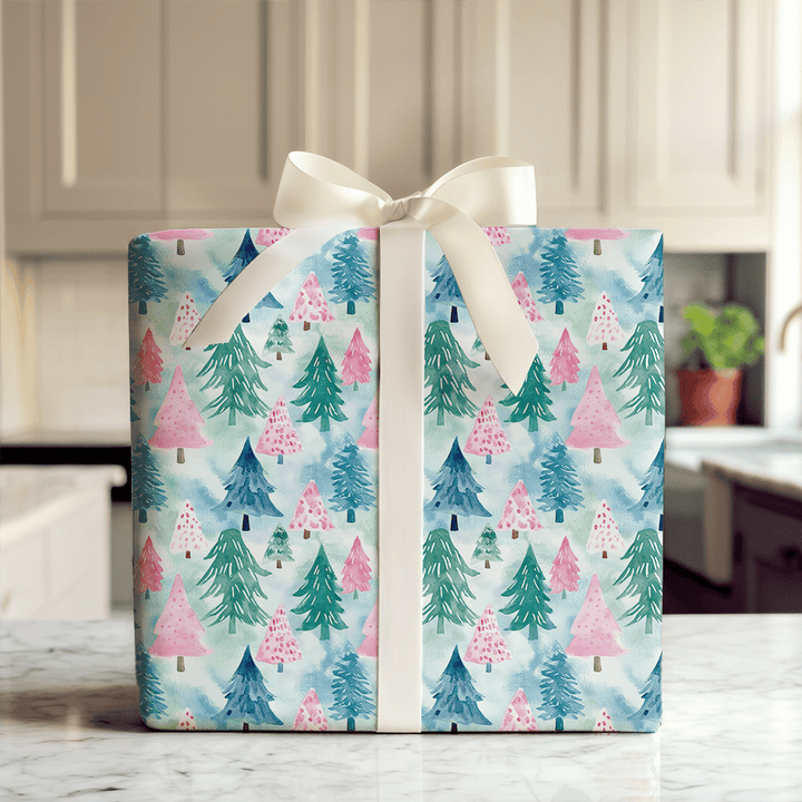 Pink Pines - Wrapping Paper - Aspen & Arlo