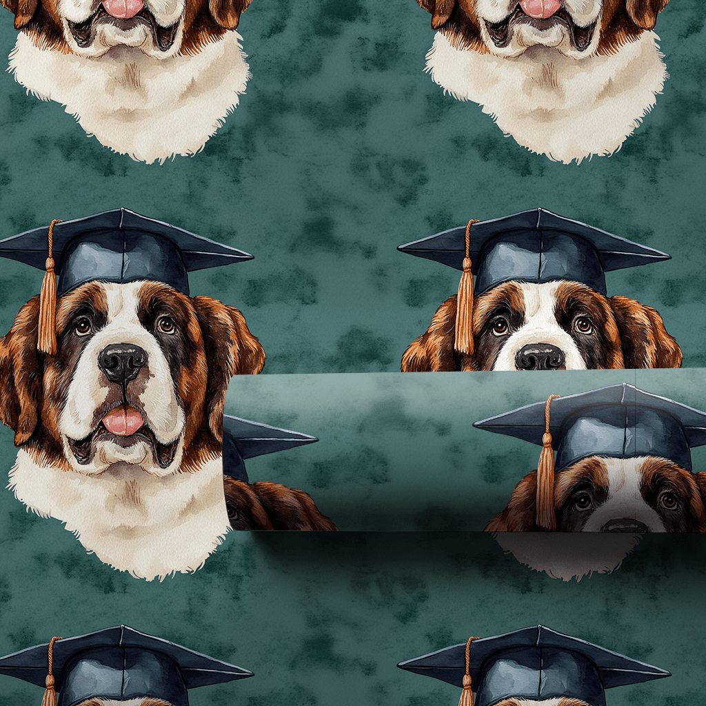Saint Bernard Graduate - Wrapping Paper - Aspen & Arlo