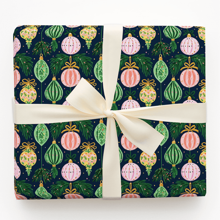 Navy Bauble Baugh - Wrapping Paper - Aspen & Arlo