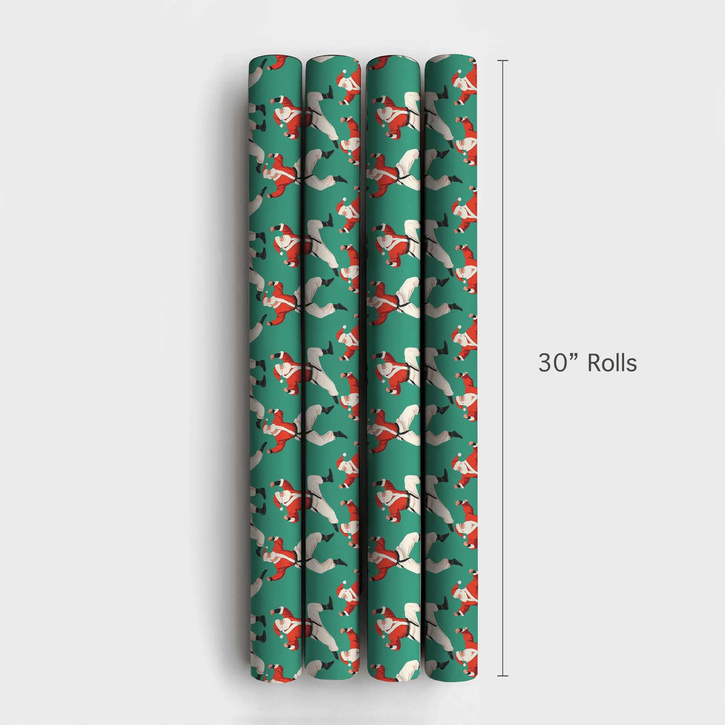 Black Belt Santa - Wrapping Paper - Aspen & Arlo