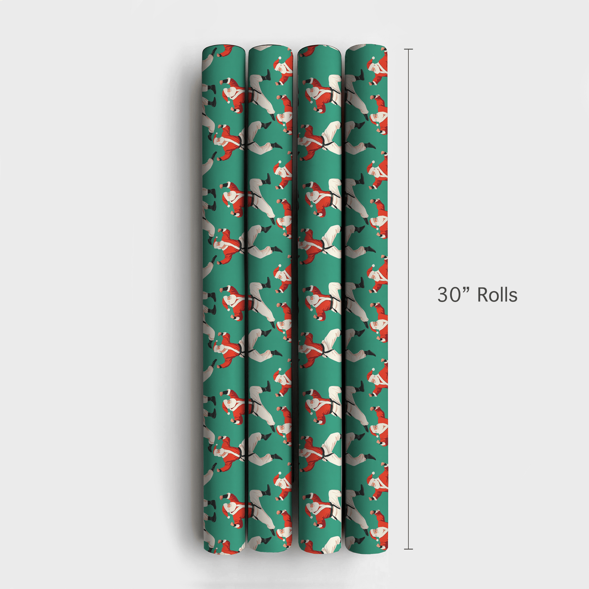 Black Belt Santa - Wrapping Paper - Aspen & Arlo