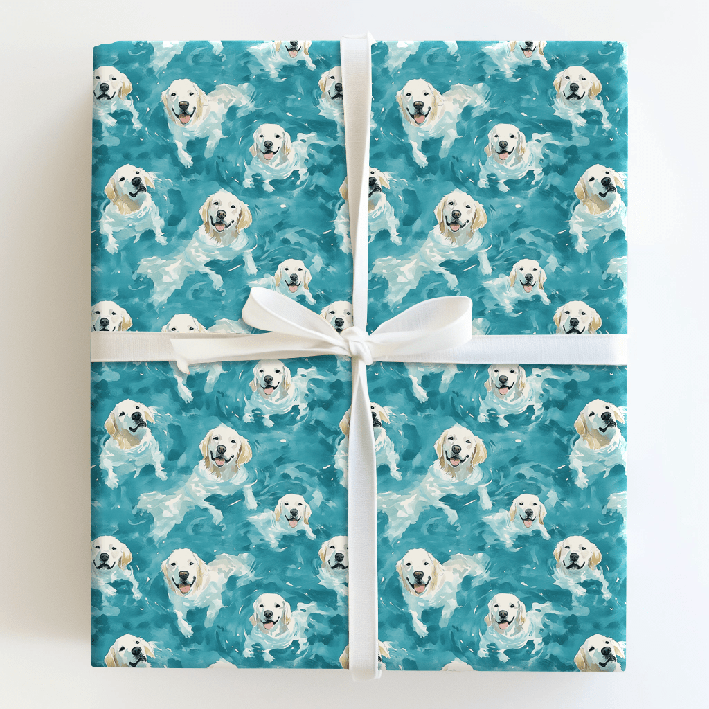Pool Day with the White Goldens - Wrapping Paper - Aspen & Arlo