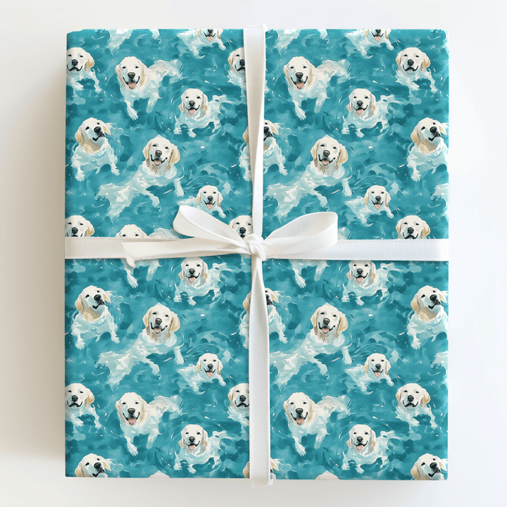 Pool Day with the White Goldens - Wrapping Paper - Aspen & Arlo