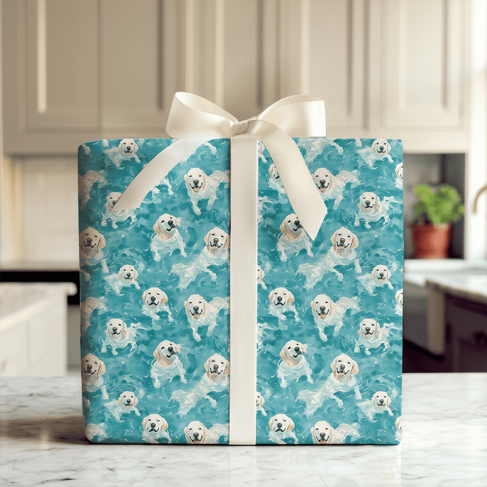 Pool Day with the White Goldens - Wrapping Paper - Aspen & Arlo