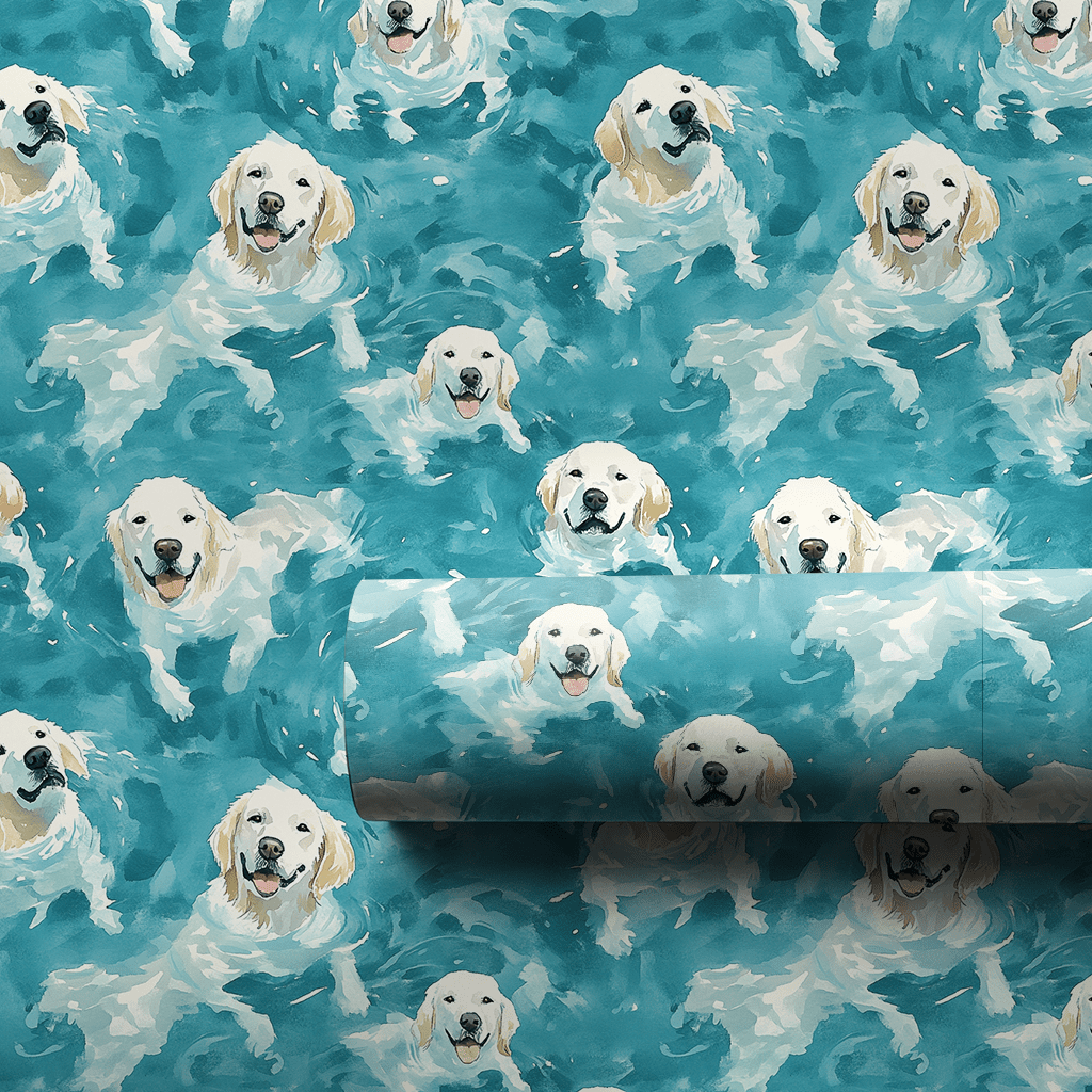 Pool Day with the White Goldens - Wrapping Paper - Aspen & Arlo