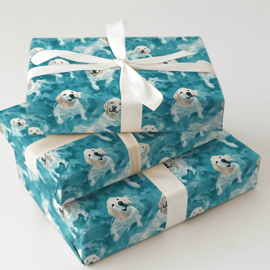 Pool Day with the White Goldens - Wrapping Paper - Aspen & Arlo