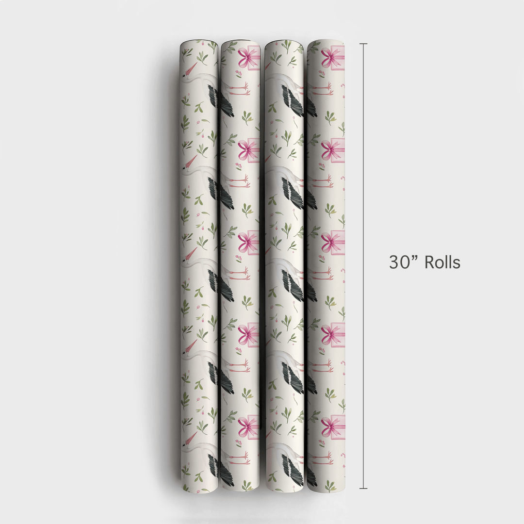 Pink Ribbon Arrival - Wrapping Paper - Aspen & Arlo