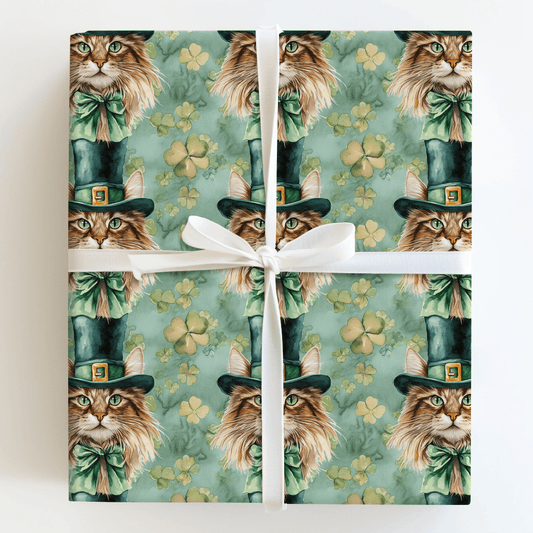 Leprechaun Maine Coon - Wrapping Paper - Aspen & Arlo