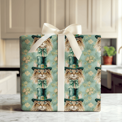 Leprechaun Maine Coon - Wrapping Paper - Aspen & Arlo