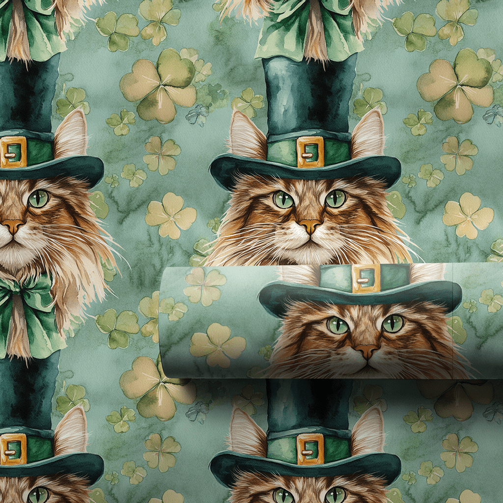 Leprechaun Maine Coon - Wrapping Paper - Aspen & Arlo