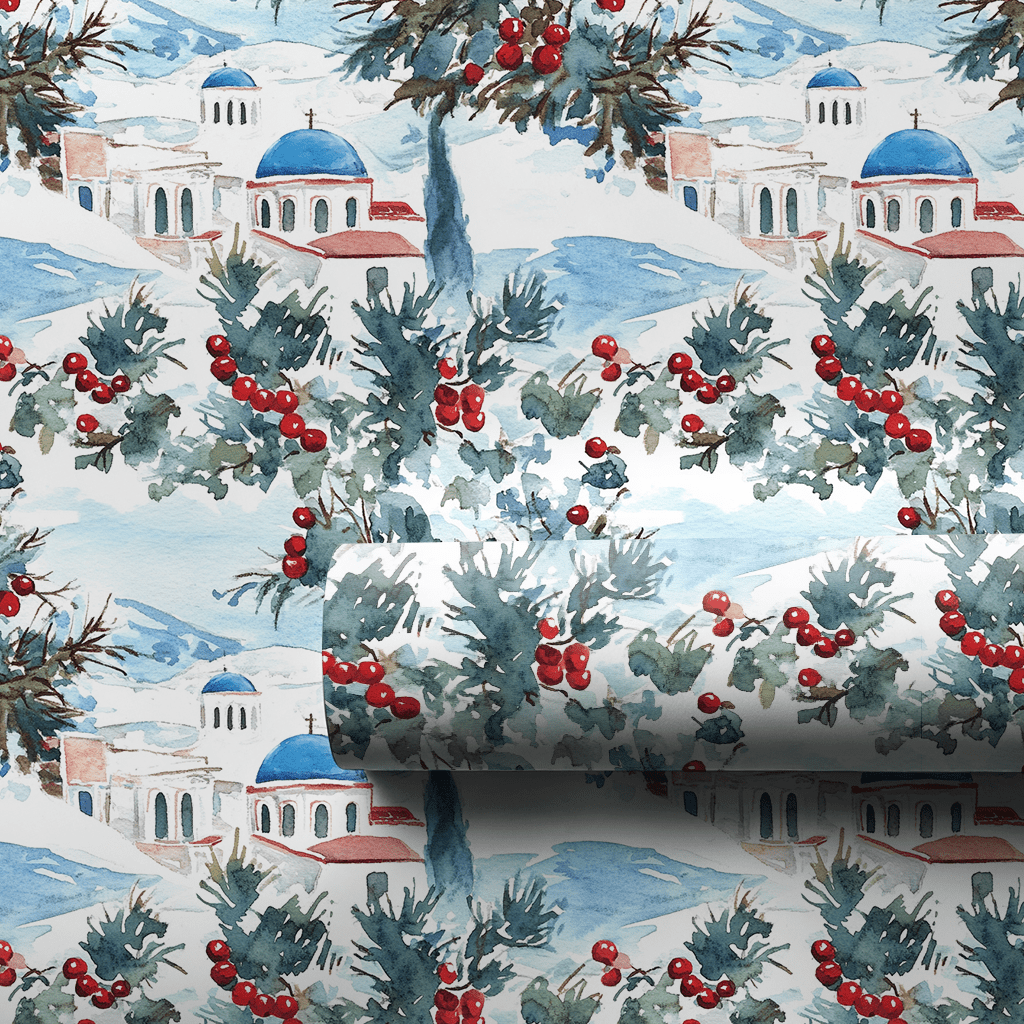 Greece Christmas - Wrapping Paper - Aspen & Arlo