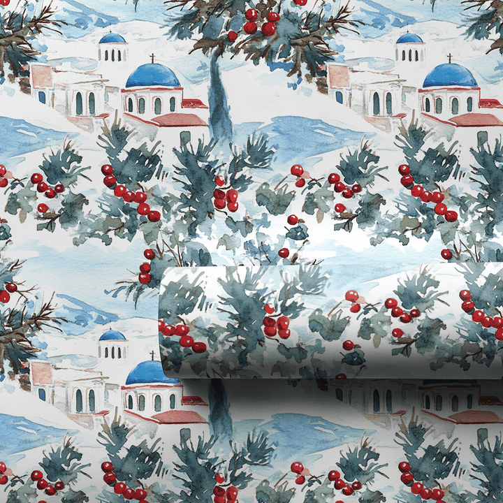 Greece Christmas - Wrapping Paper - Aspen & Arlo