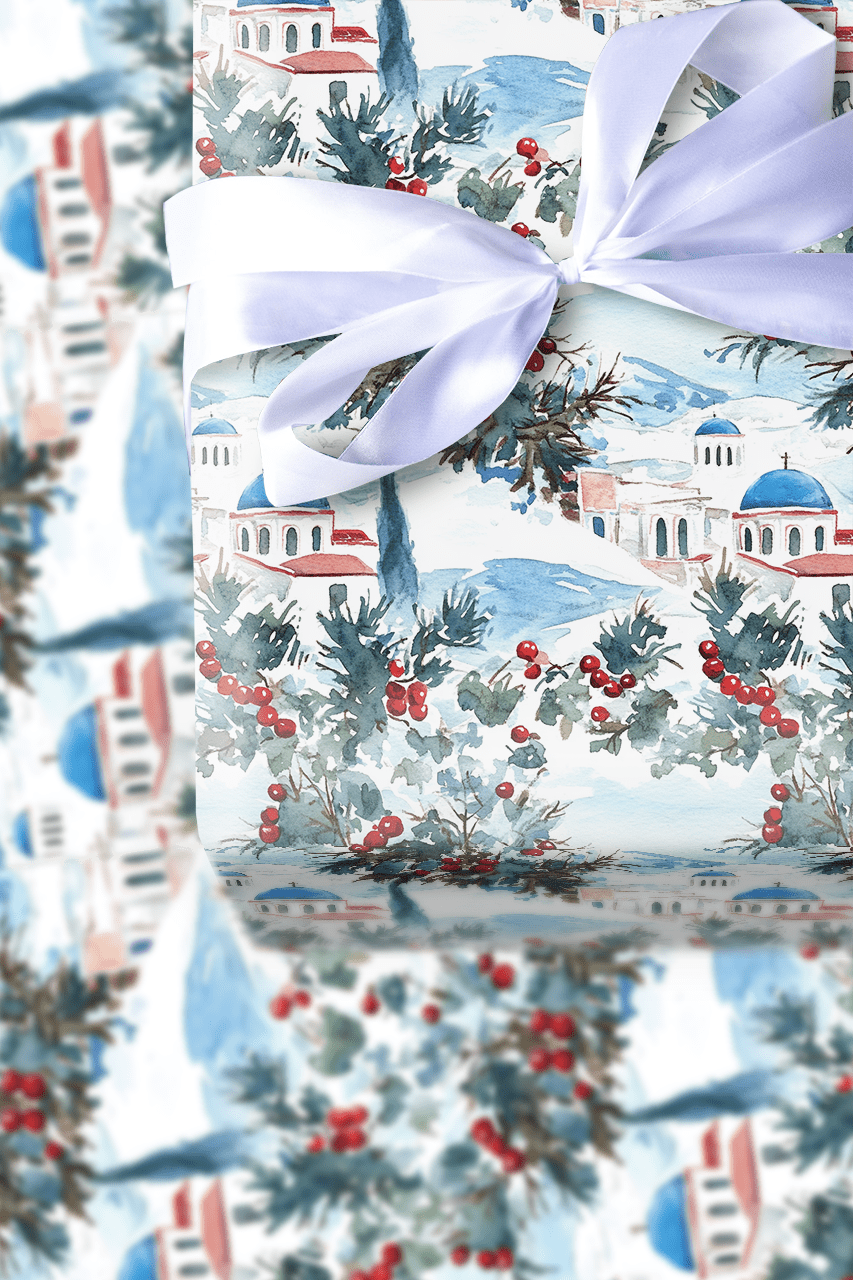 Greece Christmas - Wrapping Paper - Aspen & Arlo