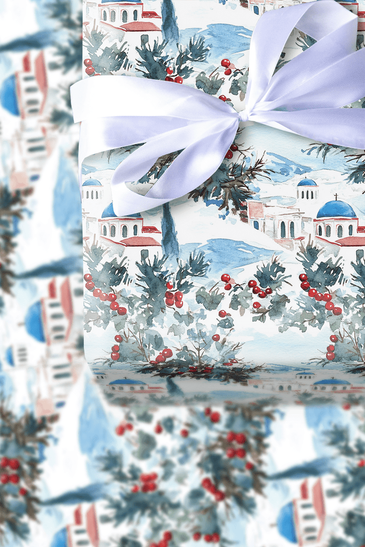 Greece Christmas - Wrapping Paper - Aspen & Arlo