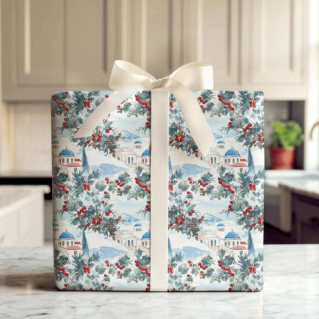Greece Christmas - Wrapping Paper - Aspen & Arlo