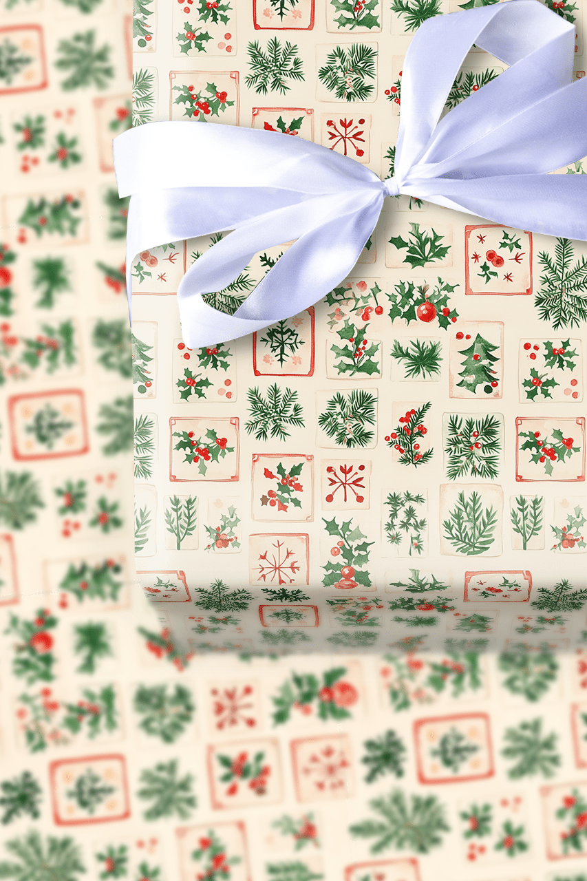 Holly Mahjong - Wrapping Paper - Aspen & Arlo