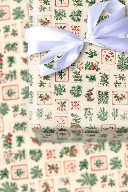 Holly Mahjong - Wrapping Paper - Aspen & Arlo