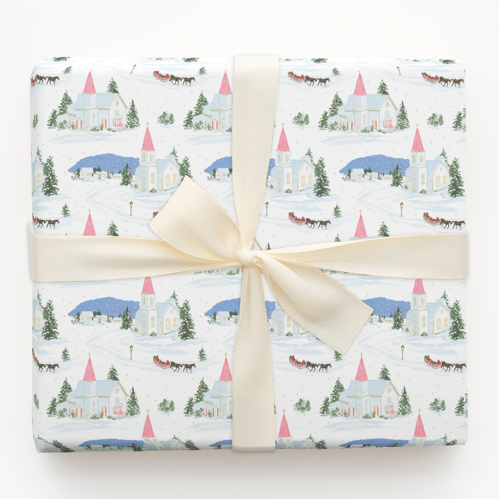 Sleigh Bells & Steeples - Wrapping Paper - Aspen & Arlo
