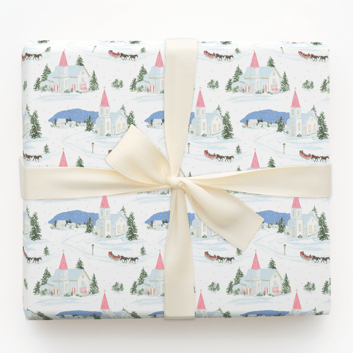 Sleigh Bells & Steeples - Wrapping Paper - Aspen & Arlo