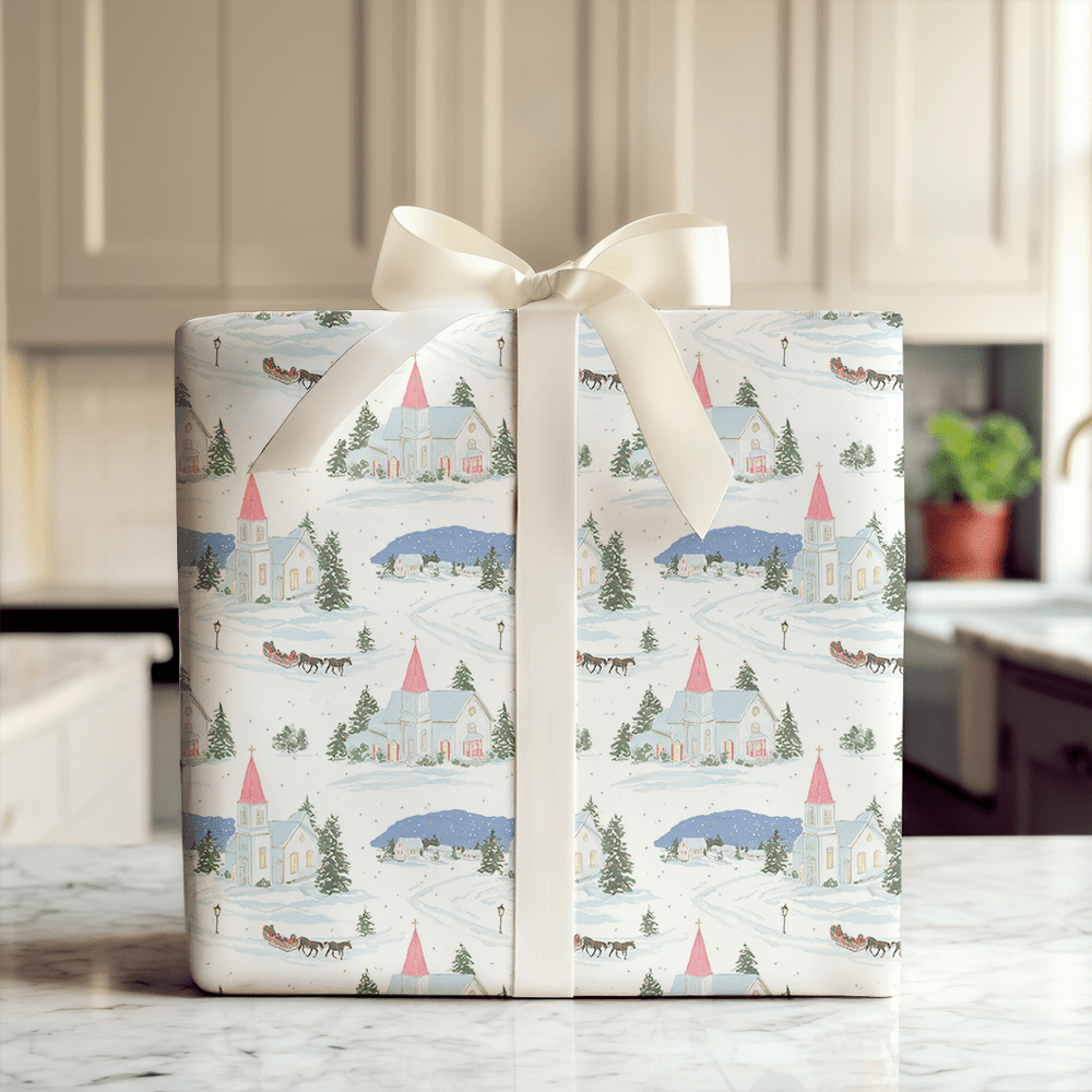 Sleigh Bells & Steeples - Wrapping Paper - Aspen & Arlo