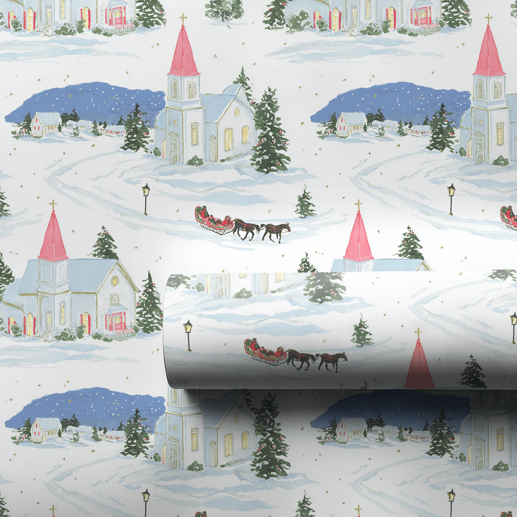 Sleigh Bells & Steeples - Wrapping Paper - Aspen & Arlo