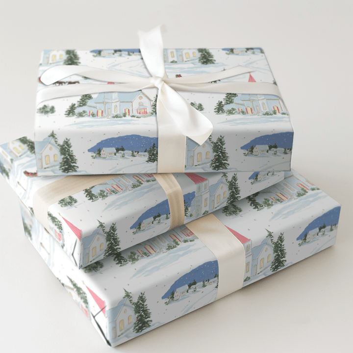 Sleigh Bells & Steeples - Wrapping Paper - Aspen & Arlo