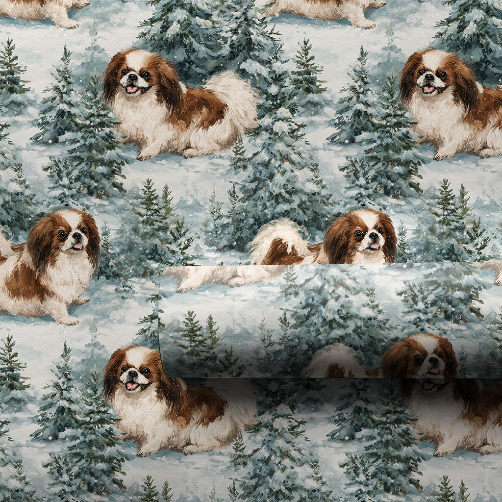 Snow Day for Sable Japanese Chin