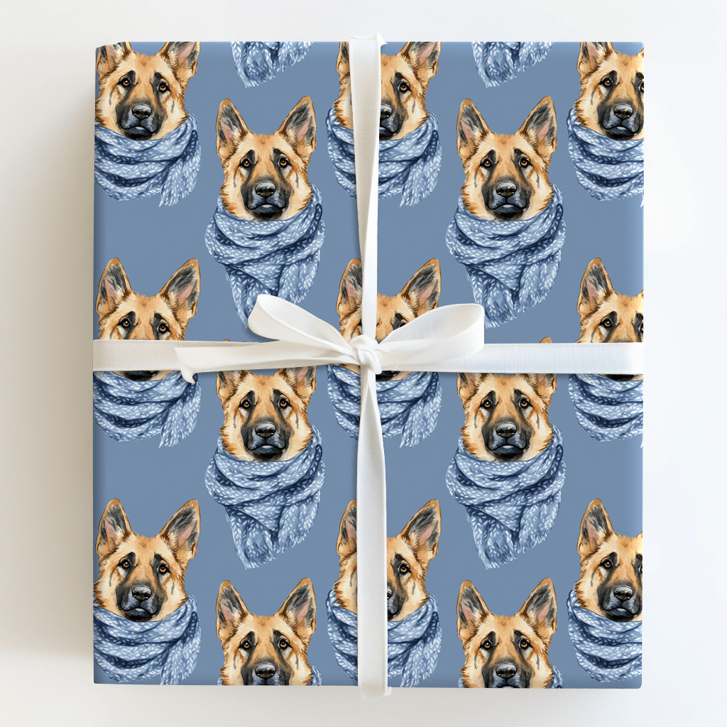 Bundle Up with the German Shepherd - Wrapping Paper - Aspen & Arlo