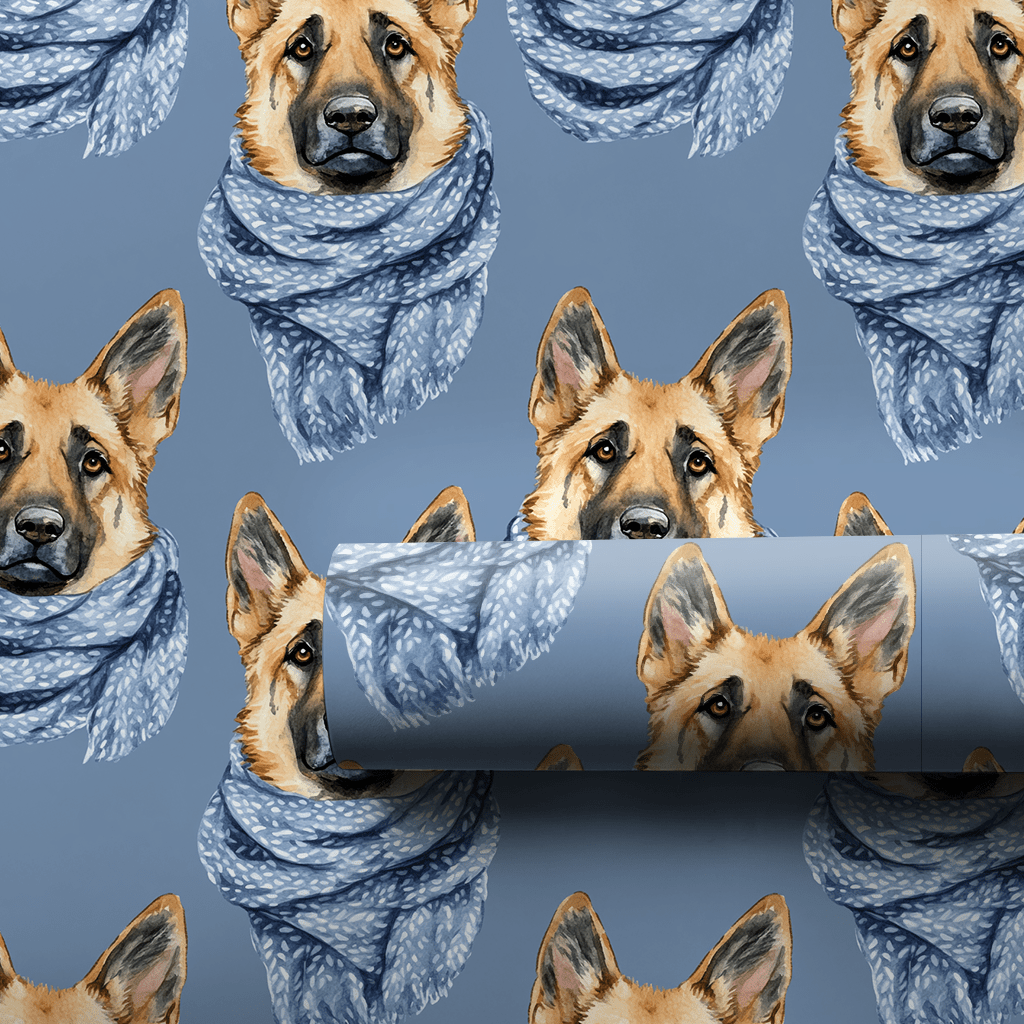 Bundle Up with the German Shepherd - Wrapping Paper - Aspen & Arlo