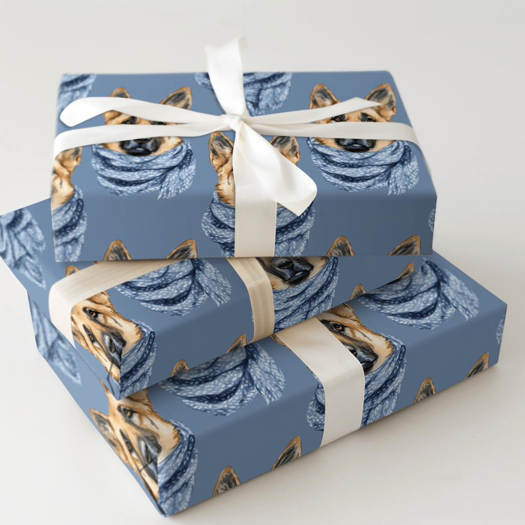 Bundle Up with the German Shepherd - Wrapping Paper - Aspen & Arlo