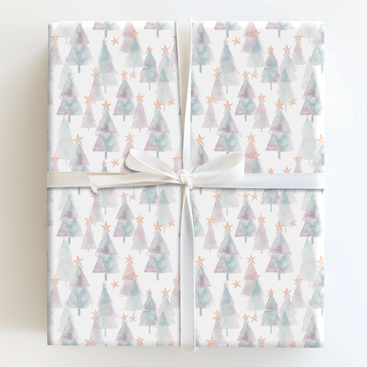 Watercolor Star Trees - Wrapping Paper - Aspen & Arlo