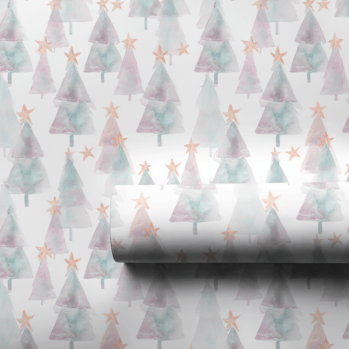Watercolor Star Trees - Wrapping Paper - Aspen & Arlo