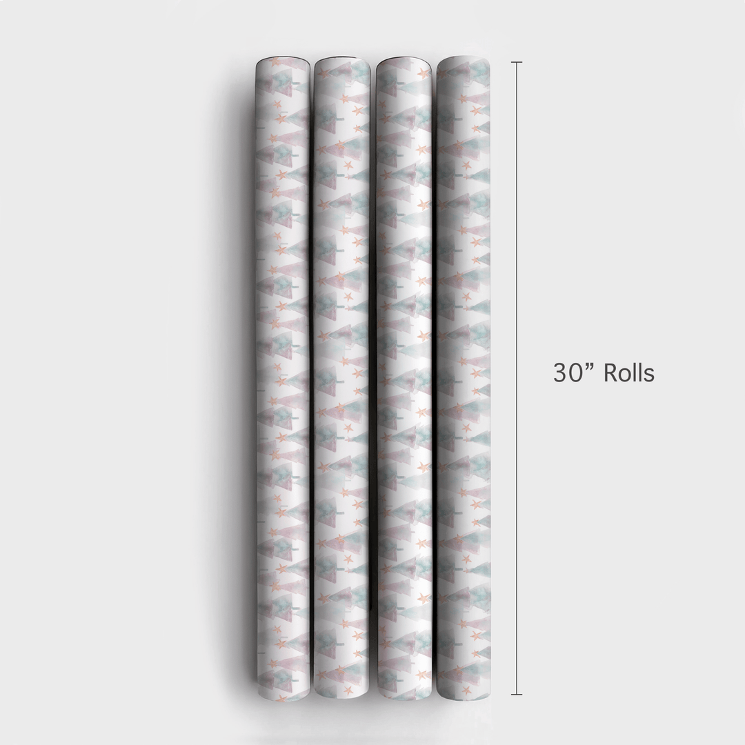 Watercolor Star Trees - Wrapping Paper - Aspen & Arlo