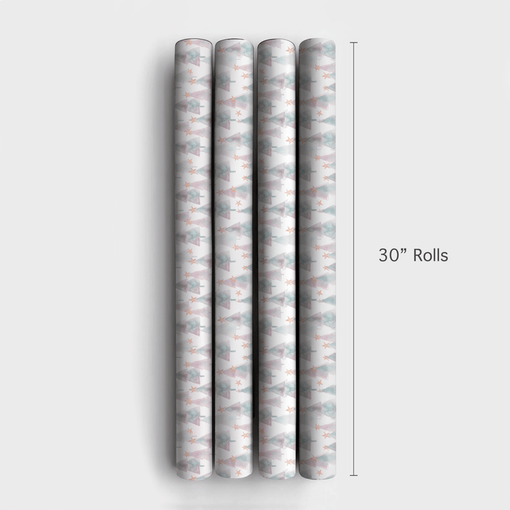 Watercolor Star Trees - Wrapping Paper - Aspen & Arlo