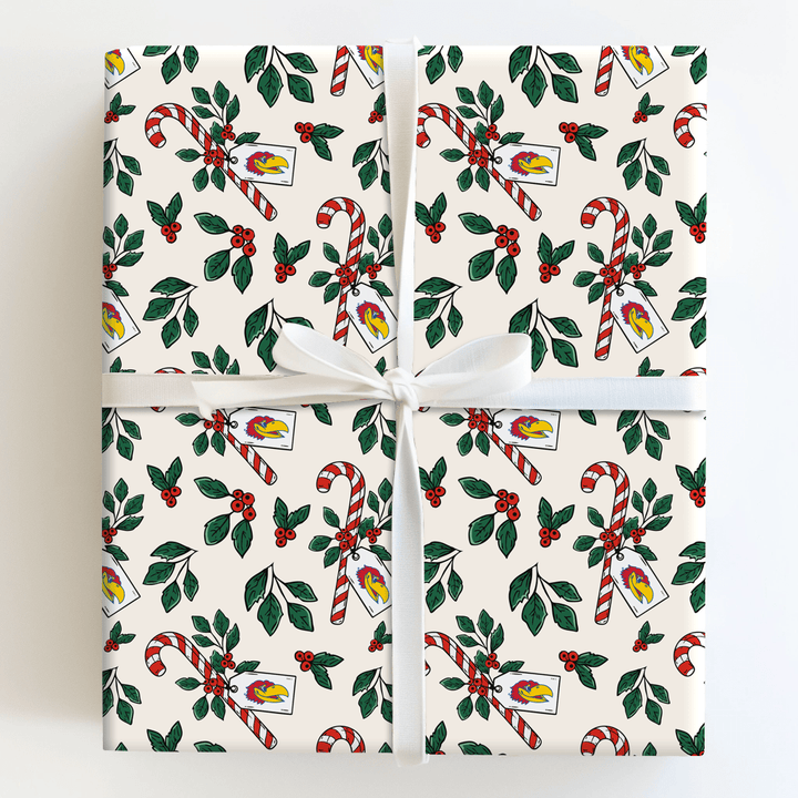 Peppermint Jayhawks - Wrapping Paper - Aspen & Arlo