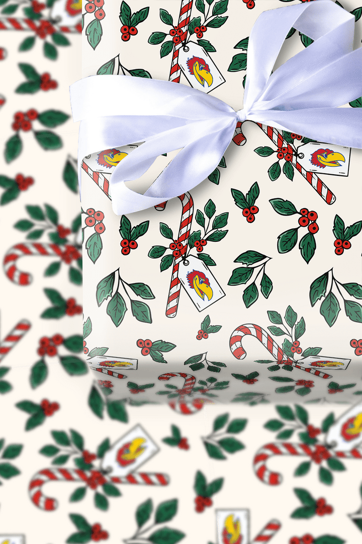 Peppermint Jayhawks - Wrapping Paper - Aspen & Arlo